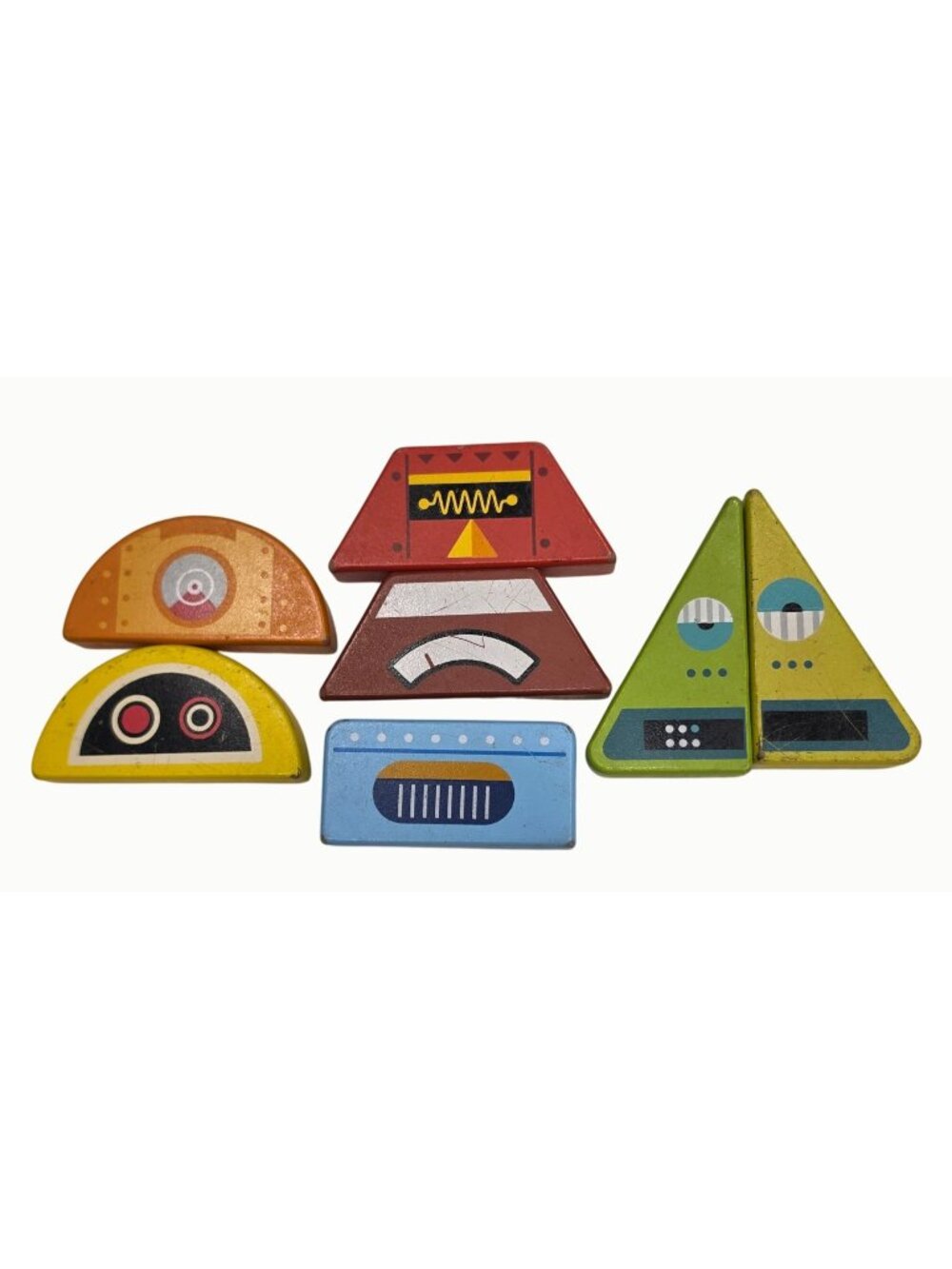 Lakeshore Learning Snap-Bots Replacement Wooden Robot Blocks Lot of 7